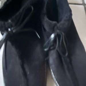 Anne Klein Black Suede Ankle Boots